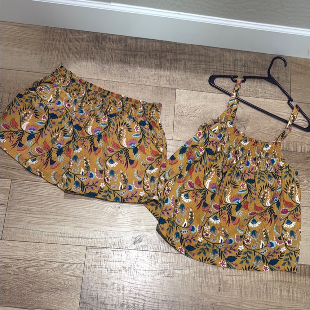 Floral Yellow Two-Piece Set